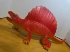 VTG 1986 Dormei Chinasaur Plastic Vinyl Dinosaur Edaphosaurus 15" Red Yellow