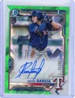 2021 1st Bowman Chrome Green Atomic Refractor David Garcia Auto /99 Prospect Tex