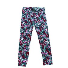 Wonder Nation Leggings Kids Teal Floral Excellent Stretch Cotton SIZE XS 4-5