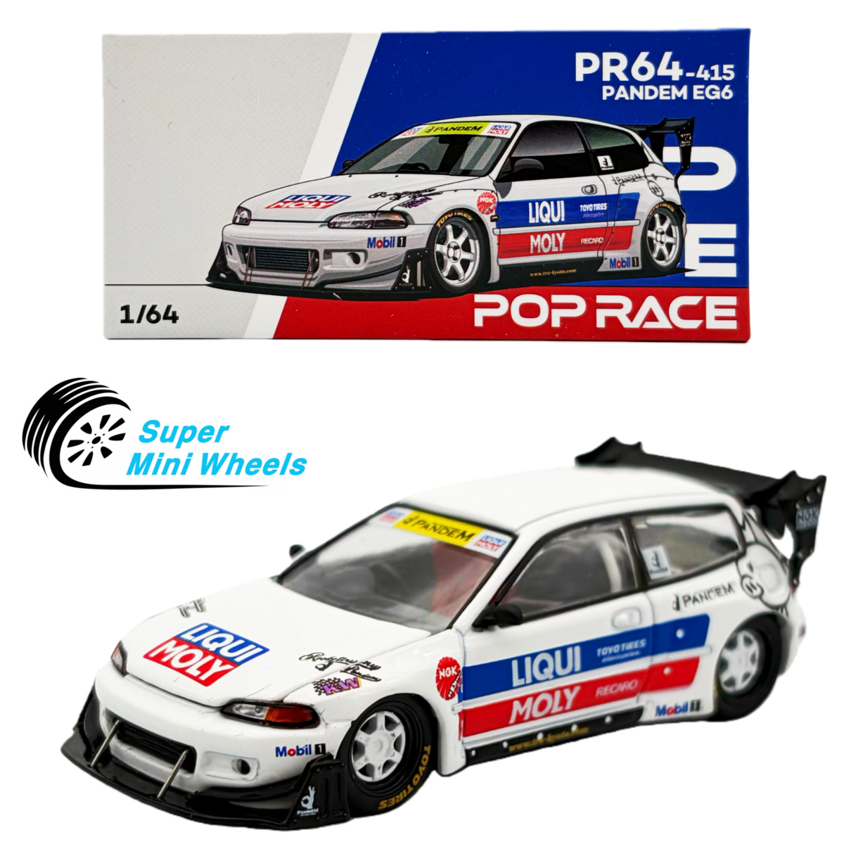 Pop Race 1:64 Pandem Civic EG6 White #415 | eBay