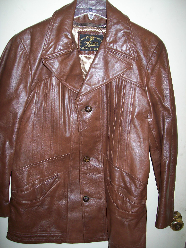 Vintage Mens Leather Hipster Rocker Jacket Sz 38 Brown | eBay