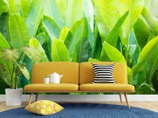 3D Tropic Plant Leaves Wallpaper Wall Mural Removable Self-adhesive Sticker3371