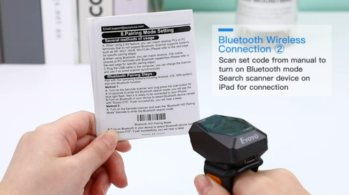 Eyoyo Wireless Bluetooth 1D Finger Ring Barcode Scanner Reader for Warehouse PC - Video 1 of 1