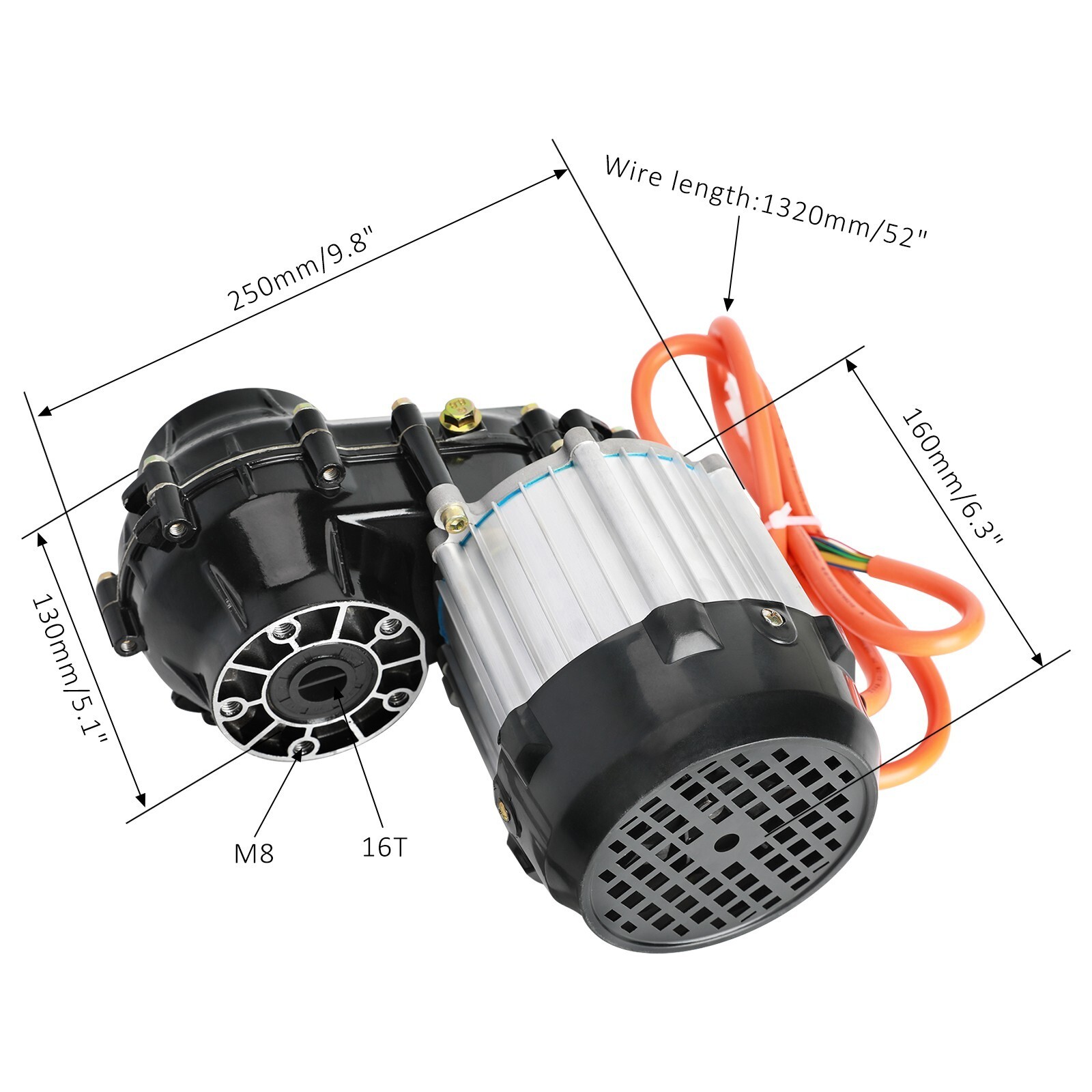 34'' Rear Axle Kits 36V 1000W Brushless Differential Motor for 4 ...