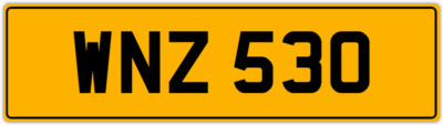 WNZ 530 W 3X3 DATELESS PRIVATE NUMBER PLATE WILL WIL WENDY WES WALT WAYNE WOLF