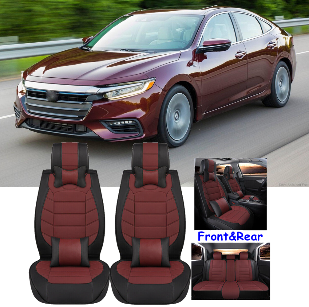Car Seat Cover 5-Seater Front Rear Full Set Cushion PU Leather For Honda Insight