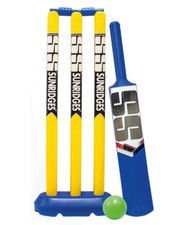 SS Plastic Cricket Set for Kids -Bat  three stumps bails Ball