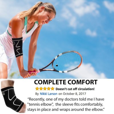Elbow Brace Compression Support Sleeve by Compressions Best for Recovery 