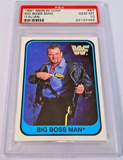 1991 Merlin WWF Italian #87 Big Boss Man PSA 10 GEM MINT POP 4