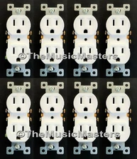 8X White AC Electric Power Duplex Wall OUTLET RECEPTACLE Residential Replacement