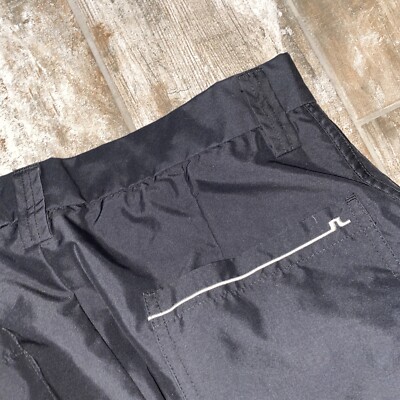 J Lindeberg Black Golf Pants Men's Size 34/32 Flat Front Zip Ankle