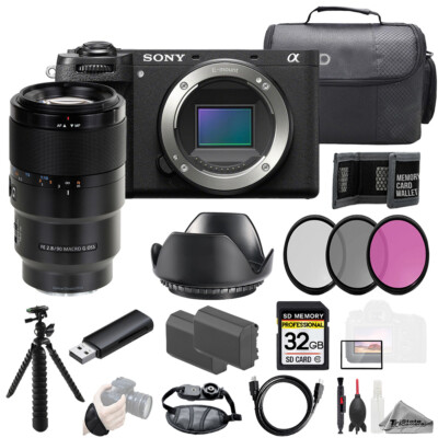 Sony a6700 + 90mm f/2.8 Macro G OSS Lens +32GB + Ext Bat+ 3 PC Filter- Kit