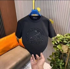 New Men Fashion Luxury Dragon Trendy Embroidered Summer Streetwear T-Shirt