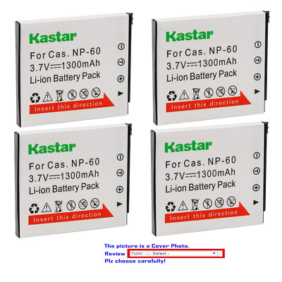 Kastar Replacement Battery for Casio NP-60 BC-60L & Casio Exilim Zoom EX-S10