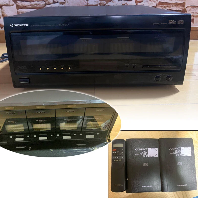 Pioneer PD-F100 CD Player File Type 100 Disc w/ Remote, Note File Working  F/S