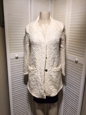zara basic coat Size M Ivory Color