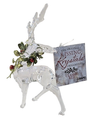 Ganz Kissing Krystals 6 Inch Reindeer Acrylic Christmas Figurine New NWT