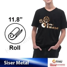 12" Siser Metal Iron On Heat Transfer Vinyl Roll Vinyl for T-Shirt customization