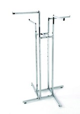 Metal Clothes Rail 4 Way Arm Heavy Duty Shop Fitting Garment Display Standing