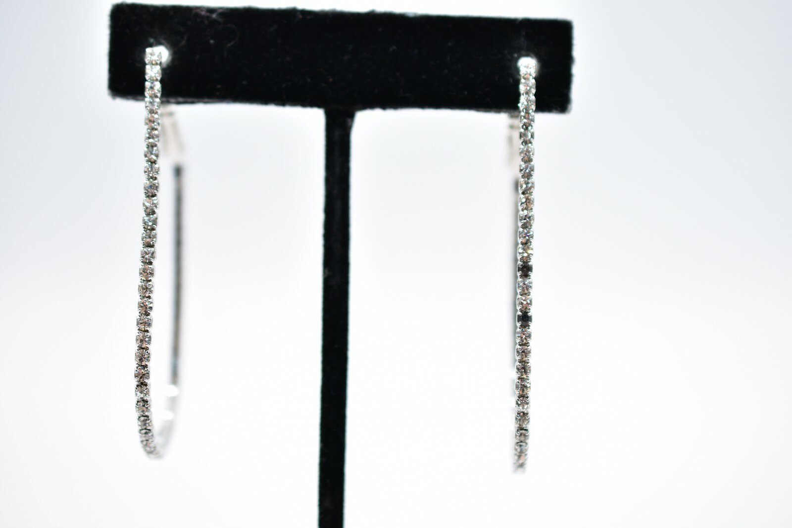 Statement Dangle Earrings Sparkling Rhinestone Cr… - image 1