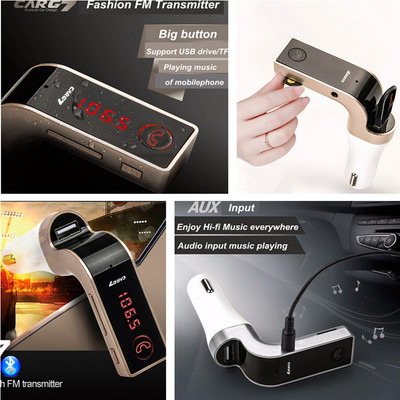  Car Red LED Bluetooth Handsfree FM Transmitter Radio MP3 Player USB Charger AUX