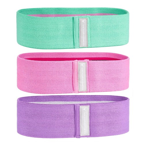 Victor Fitness VFBB3R Yoga Resistance Hip/Booty Bands 3-Pack Teal, Pink, Purple - 第 12/12 張圖片