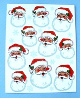 Vintage 1998 Beistle Christmas Santa Heads Sheet Stickers 1 Sheet Cute Vintage 1998 Beistle Christmas Santa Heads Sheet Stickers 1 Sheet Cute