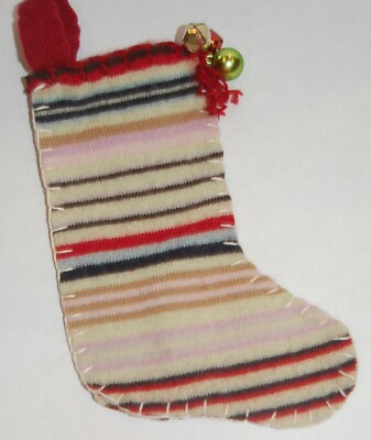 Felted Merino Wool Mini Stocking Gift Card or Money  Holder, Tree Ornament