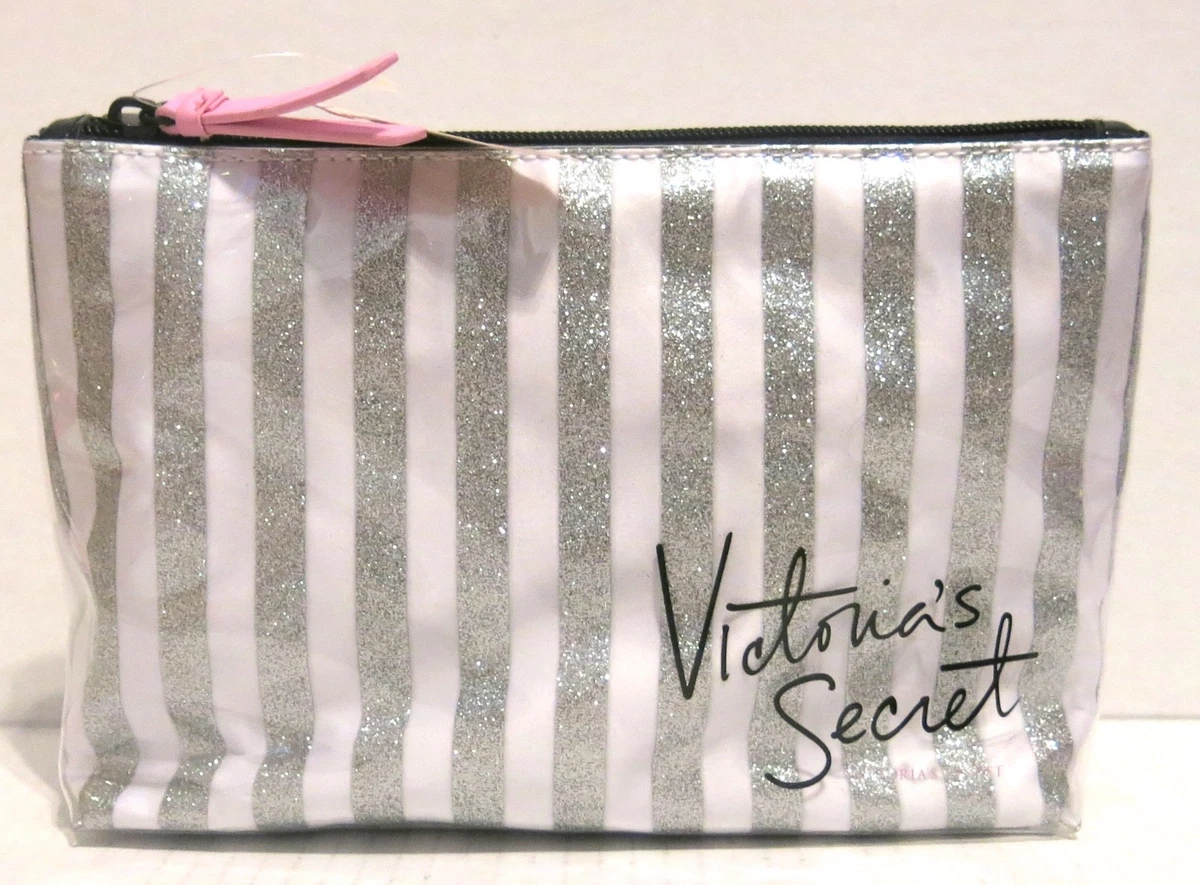 Victoria's secret makeup bag pink & white stripes new arrivals