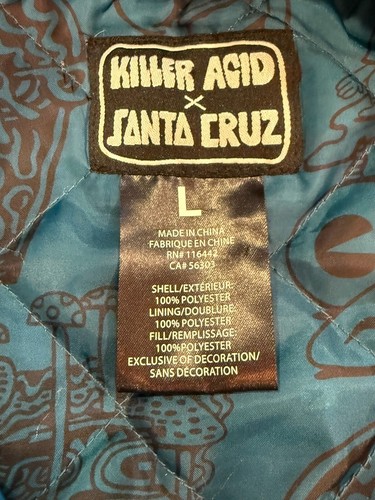 Santa Cruz x Killer Acid Bomber Jacket Full Zip Embroidered RARE Out Of Stock L - Picture 9 of 11