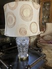 Vintage Lead Crystal Table Lamp Poland Beautiful Fan Pattern — photo 2