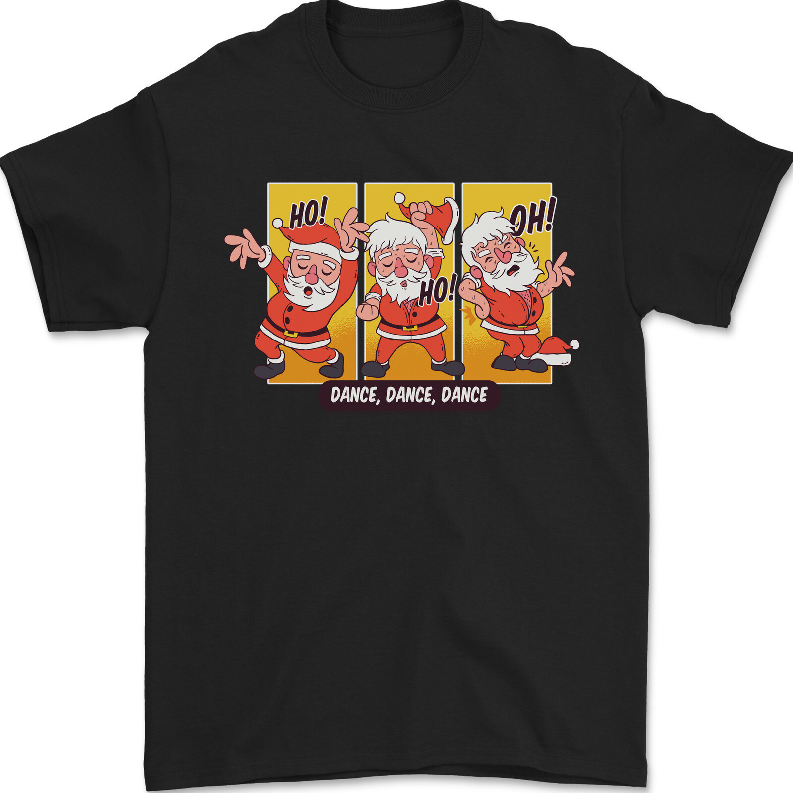 Baile Santa Divertido para Navidad Danza Navidad Camiseta Hombre 100% Algodón