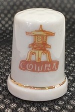Cowra NSW Souvenir Ceramic Thimble 3cm Tall Japanese War Cemetery