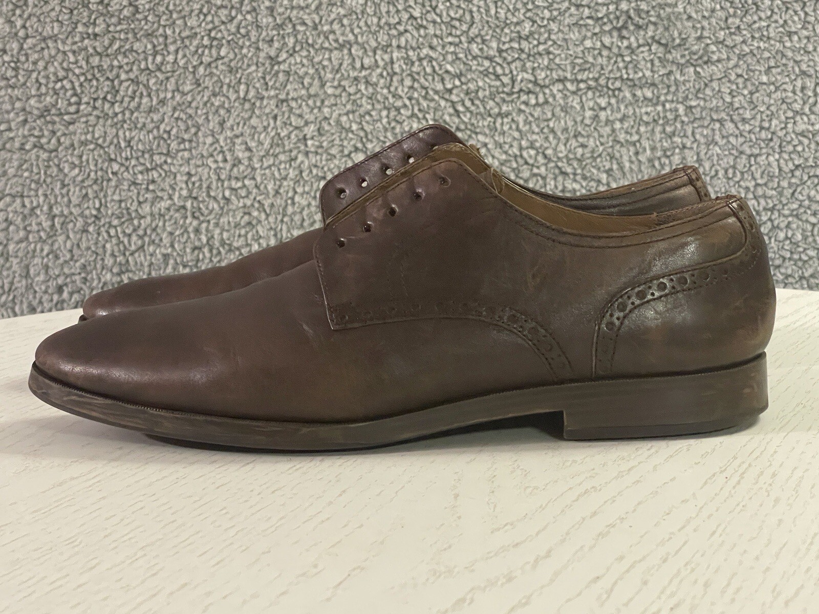 SAOLA Scarpe Cole Haan uomo 11M pelle marrone punta liscia eleganti Oxford Derby C23783