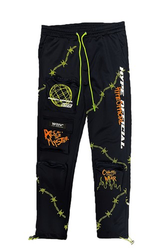 Herren Freizeithose Streetwear schmale Passform Hose Cargo Jogger Hip Hop Grafik Hose - Bild 20 von 32