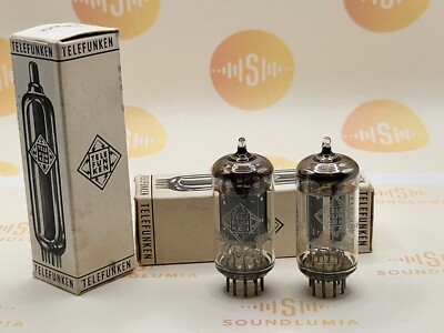 Telefunken ECC83 Smooth Plates Matched Pair   Berlin '69 - Same Code - Strong