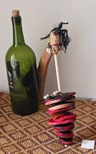 West African-style wood & gourd disc sistrum (wasamba): large