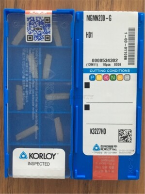 Korloy 10Pcs MGMN200-G H01 Cnc Parting Cut-Off Carbide Inserts For Aluminum ap