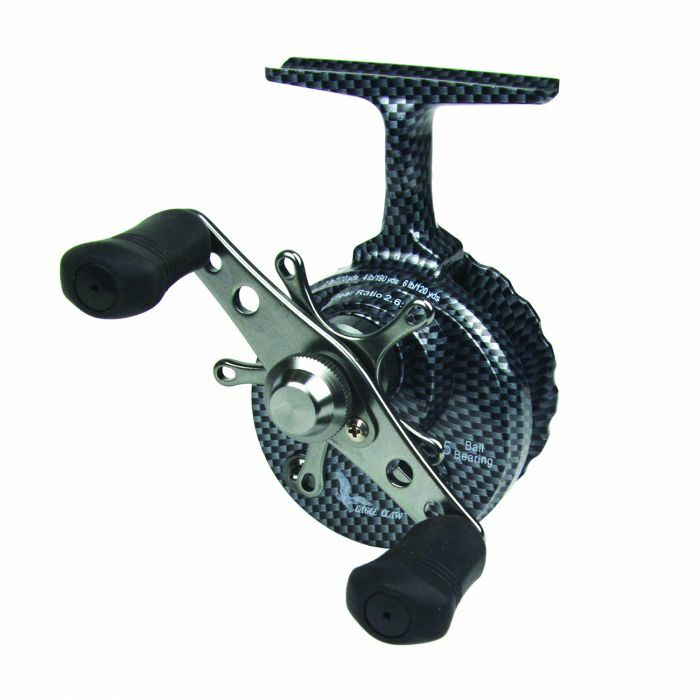 EAGLE CLAW INLINE REEL For Ice Fishing Colors are Carbon, Bl