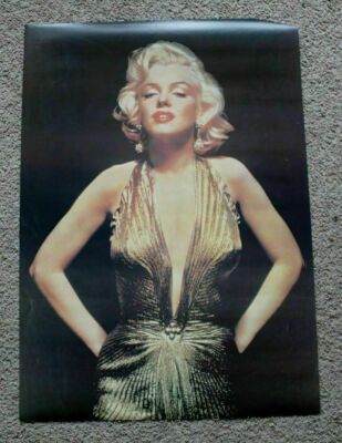 Marilyn Monroe 1980s Gold Glitter Dress Celebrity Sexy Blonde Poster FN |  eBay