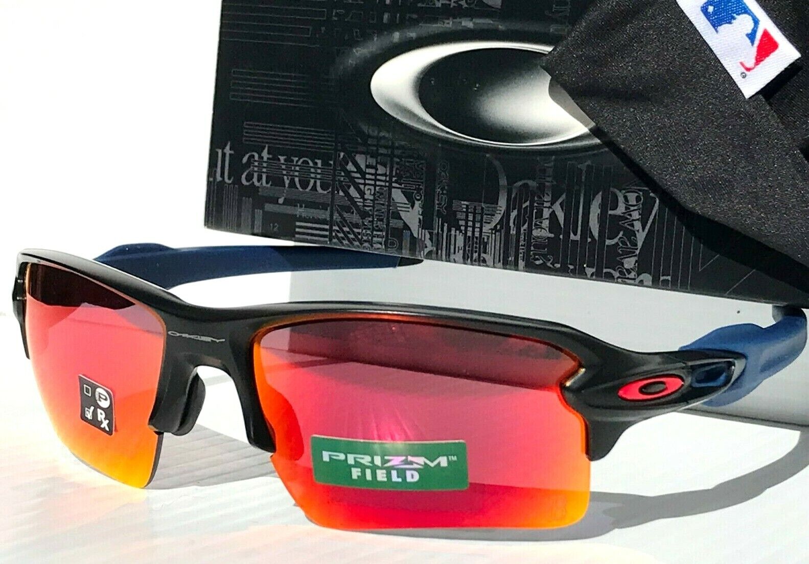 MLB Oakley FLAK  XL RED SOCKS Matte Black PRIZM Ruby Lens Sunglass 9188-A2  | eBay