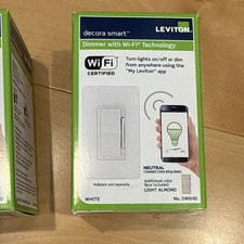 Leviton Decora Smart DW6HD WiFi Dimmer Switch, White, 3Way, 3Pack