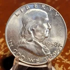 1958-D  90% Silver  Franklin Half Dollar BU Condition Super Nice Coin