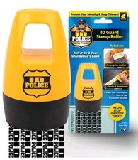 ID POLICE Guard Stamp Roller Identity Theft Protection Mail As Seen On TV