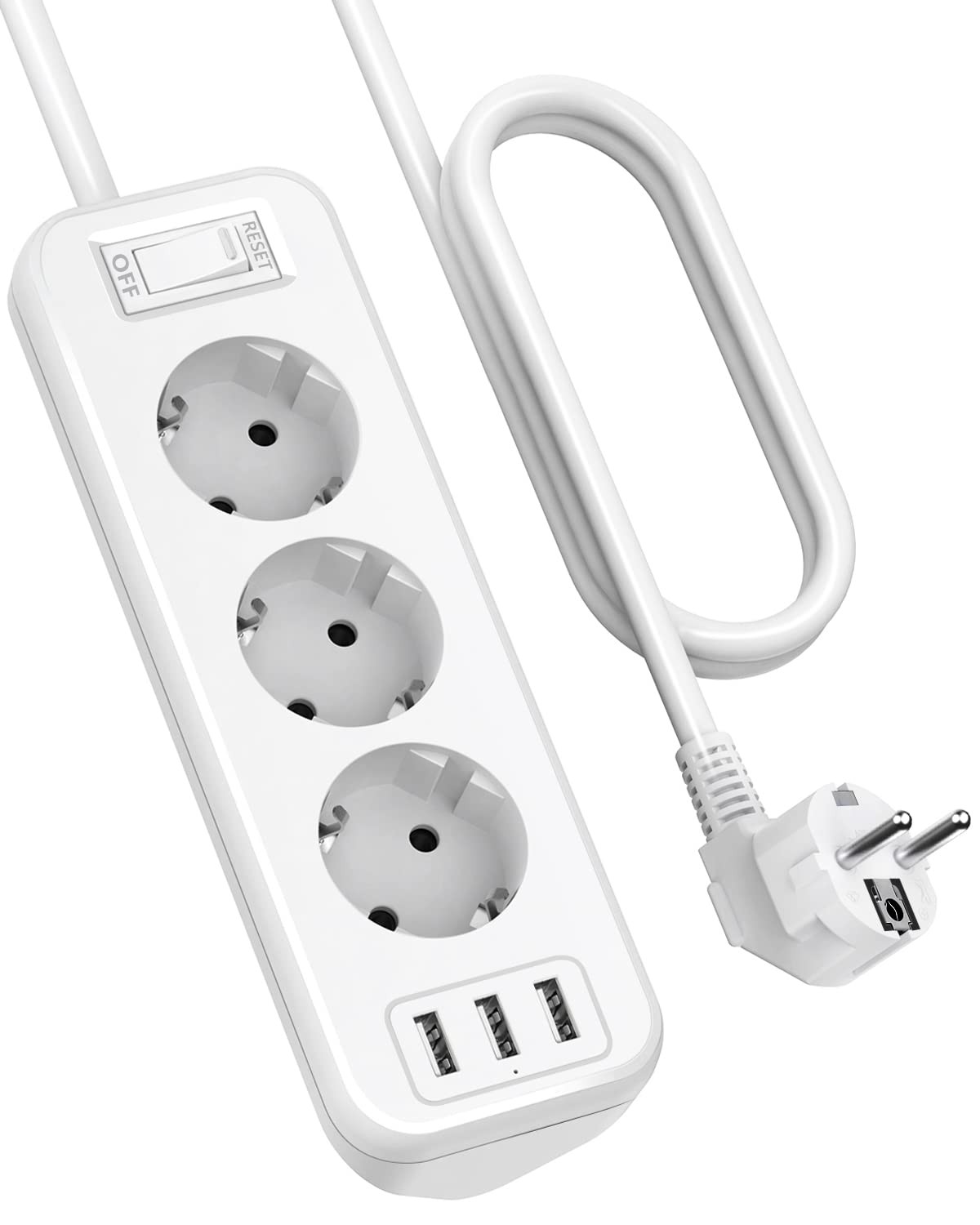 Multiprise d angle compacte pour cuisine et bureau avec 3 ports USB