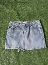 Aeropostale VINTAGE Y2K Jean Skirt Low Rise Mini Women  s 7/8 Blue Denim Cotton