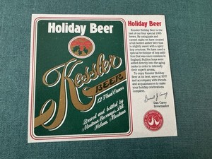 Kessler Brg Christmas Holiday Beer Bottle Label Helena Mt Unused Xmas In July!