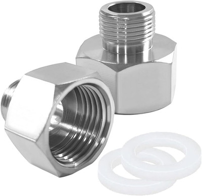 Joywayus 2PCS 1/2 G Female to 3/8 Compression Male Thread Pipe Fitting, Nickel P