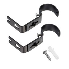 2 Pcs Heavy Duty Curtain Brackets Window Rod Support Pole Holder