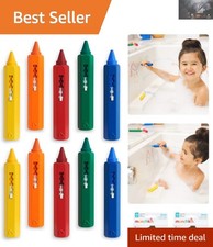Artistic Adventure with 10 Washable Bath Crayons for Toddlers - Easy Cleanup 